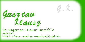 gusztav klausz business card